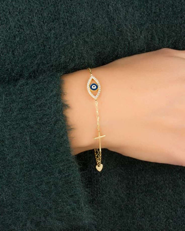 evil eye bracelet white gold