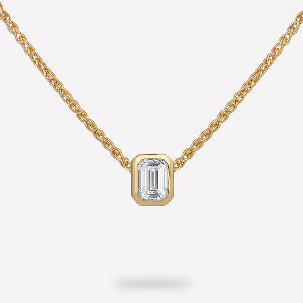 DIAMOND SOLITAIRE BEZEL SLIDE PENDANT