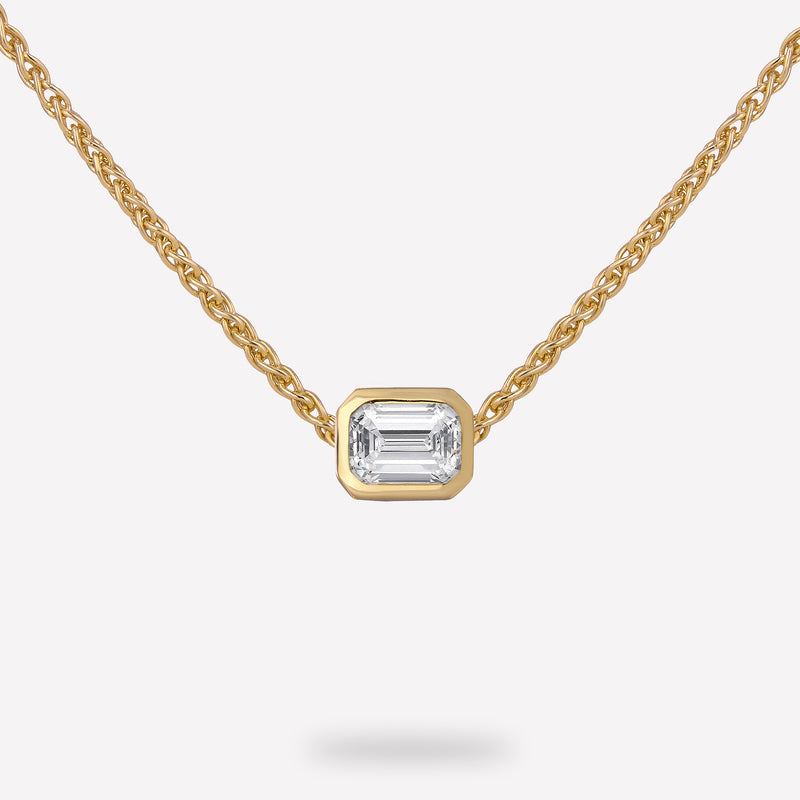 DIAMOND SOLITAIRE BEZEL SLIDE PENDANT