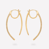 Diamond Wishbone Hoop Earrings