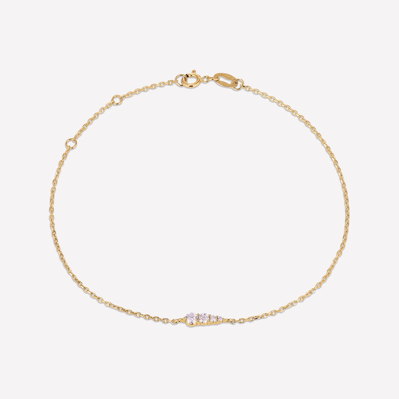 THREE STONE GRADUATED DIAMOND BAR BRACELET