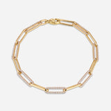 DIAMOND AND GOLD LINK BRACELET