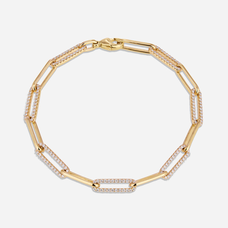 DIAMOND AND GOLD LINK BRACELET