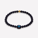 MINI THANOS ONYX EVIL EYE BRACELET 6MM (CHILD)