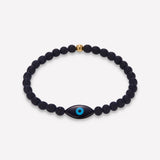 MINI THANOS ONYX EVIL EYE BRACELET 6MM (CHILD)