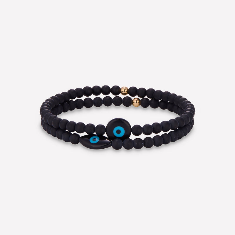 THANOS ONYX EVIL EYE BRACELET 4MM