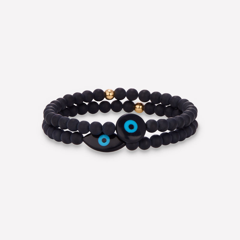 MINI THANOS ONYX EVIL EYE BRACELET 6MM (CHILD)