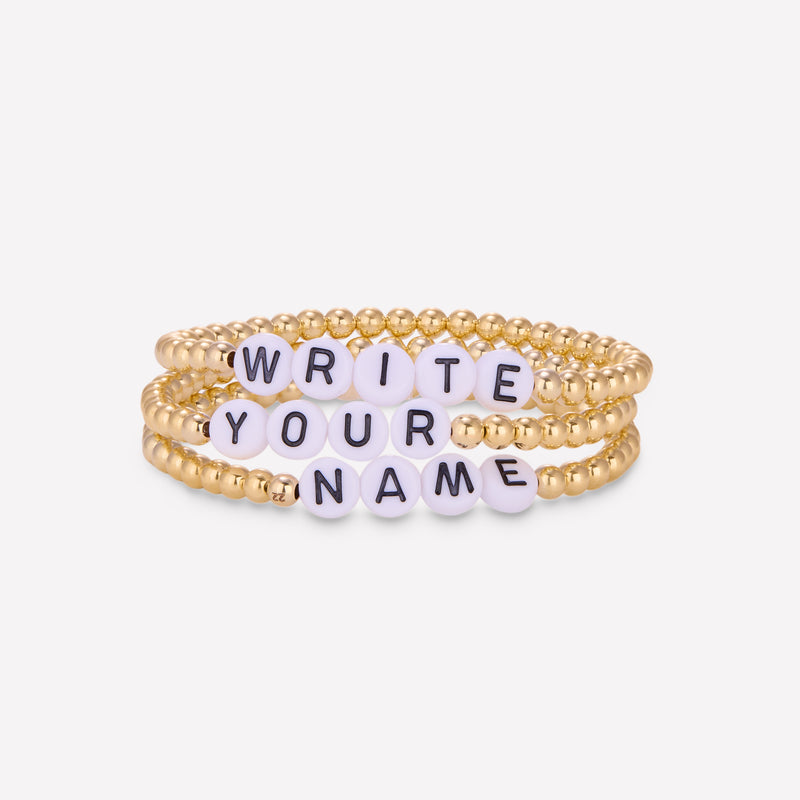 NOOR NAME YELLOW GOLD BRACELET 4MM (CHILD)