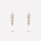 BIG FOUR STONE GRADUATED DIAMOND BAR EARRING