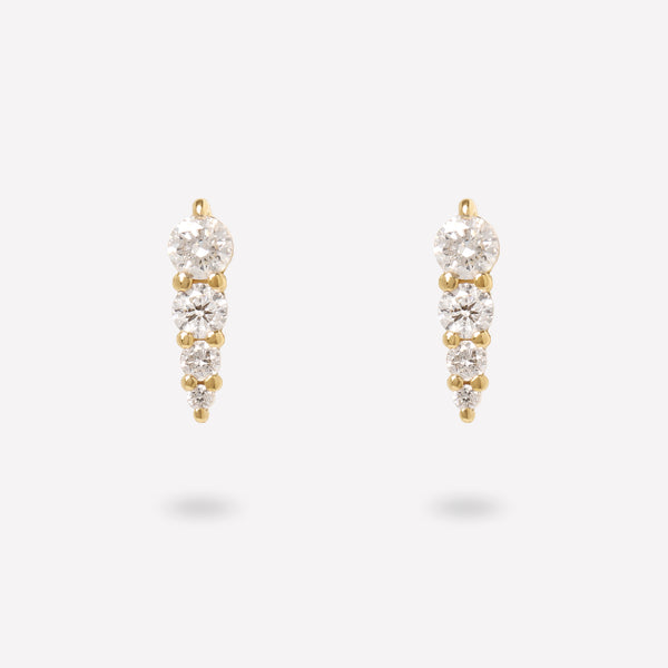 BIG FOUR STONE GRADUATED DIAMOND BAR EARRING