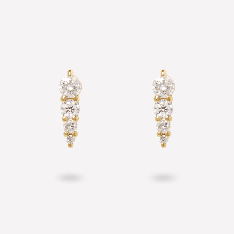 BIG FOUR STONE GRADUATED DIAMOND BAR EARRING