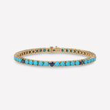 TURQUOISE AND DIAMOND OR SAPPHIRE TENNIS BRACELET