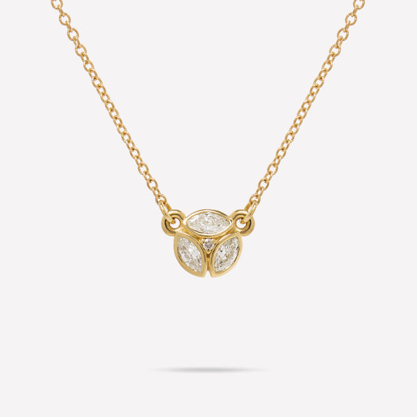 THREE STONES MARQUISE DIAMOND NECKLACE