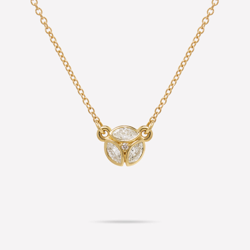 THREE STONES MARQUISE DIAMOND NECKLACE