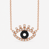 BLACK AND WHITE DIAMOND EVIL EYE NECKLACE