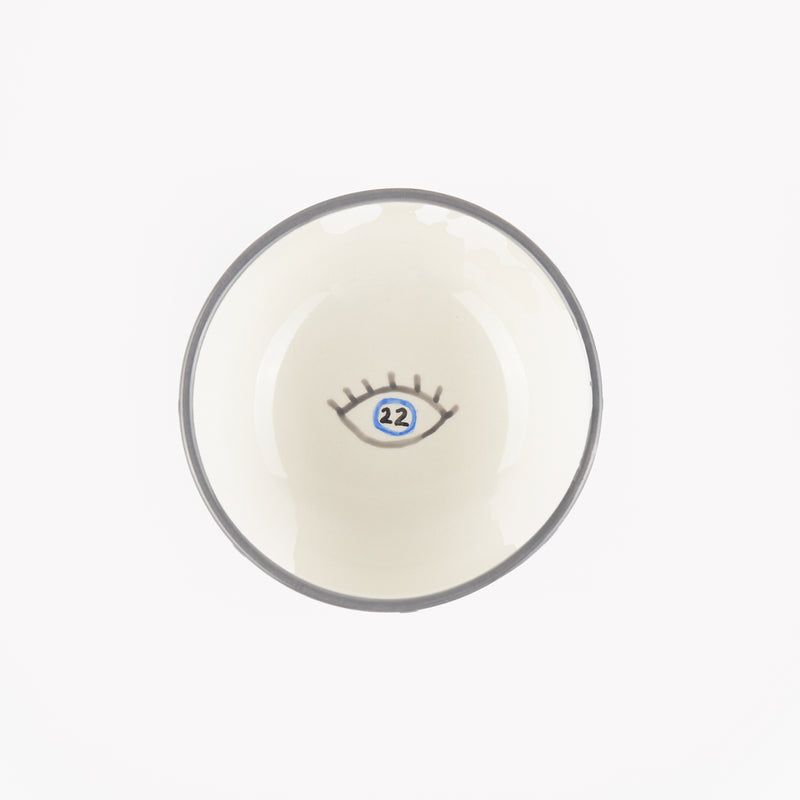 Grey Evil Eye Ceramic Bowl