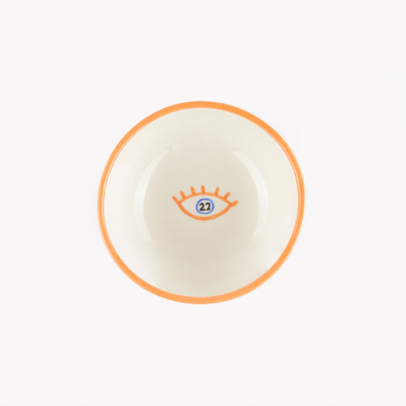 Orange Evil Eye Ceramic Bowl