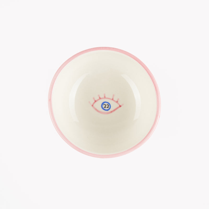 Beige Evil Eye Ceramic Bowl