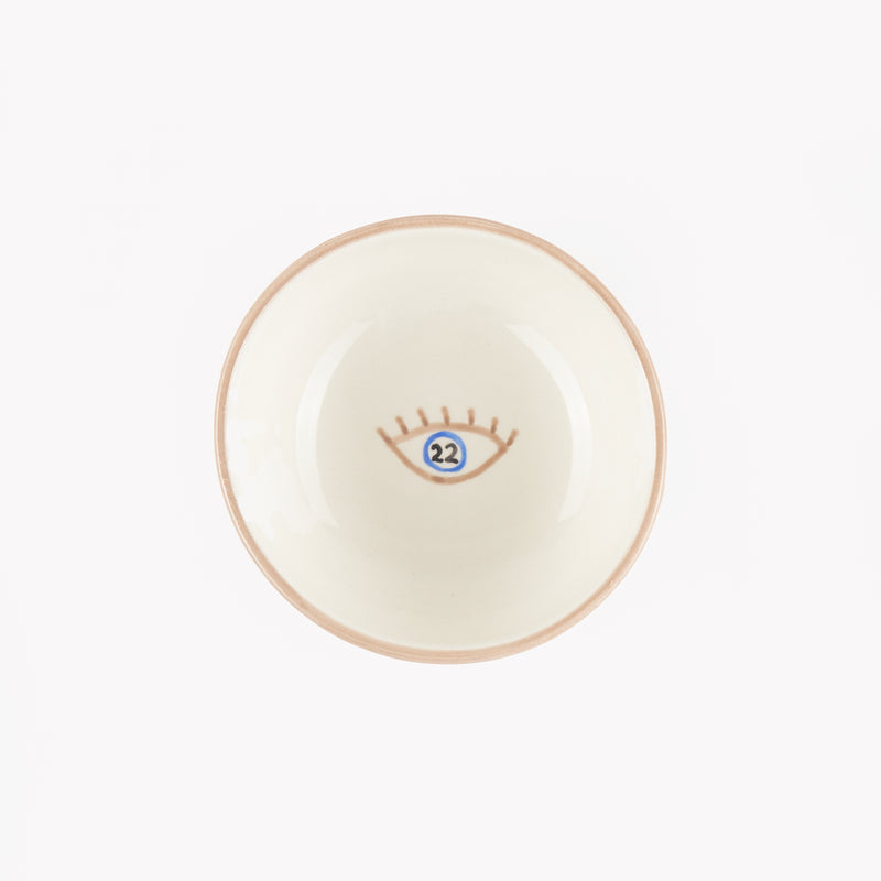 Beige Evil Eye Ceramic Bowl