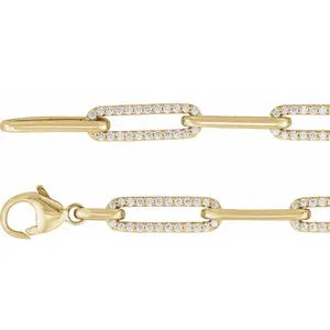 DIAMOND AND GOLD LINK BRACELET