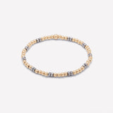 Yellow Gold and Hematite beaded bracelet for women