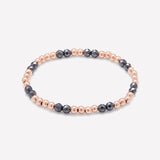 Rose Gold and Hematite beaded bracelet for women