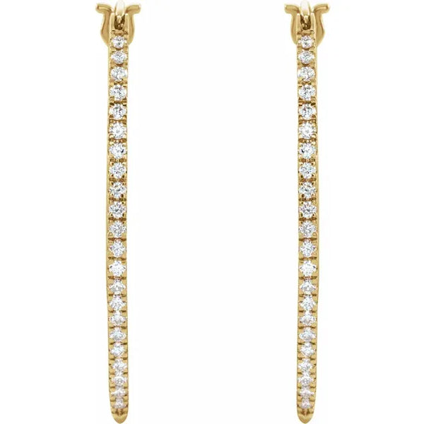 Diamond Wishbone Hoop Earrings