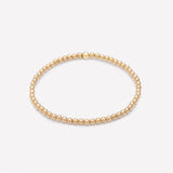 Yellow gold beaded bracelet for women