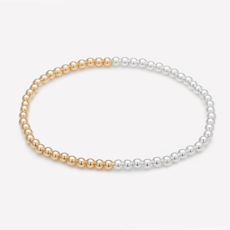 Two tone silver and yellow gold anklet for women