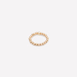 Yellow gold beaded ring for women