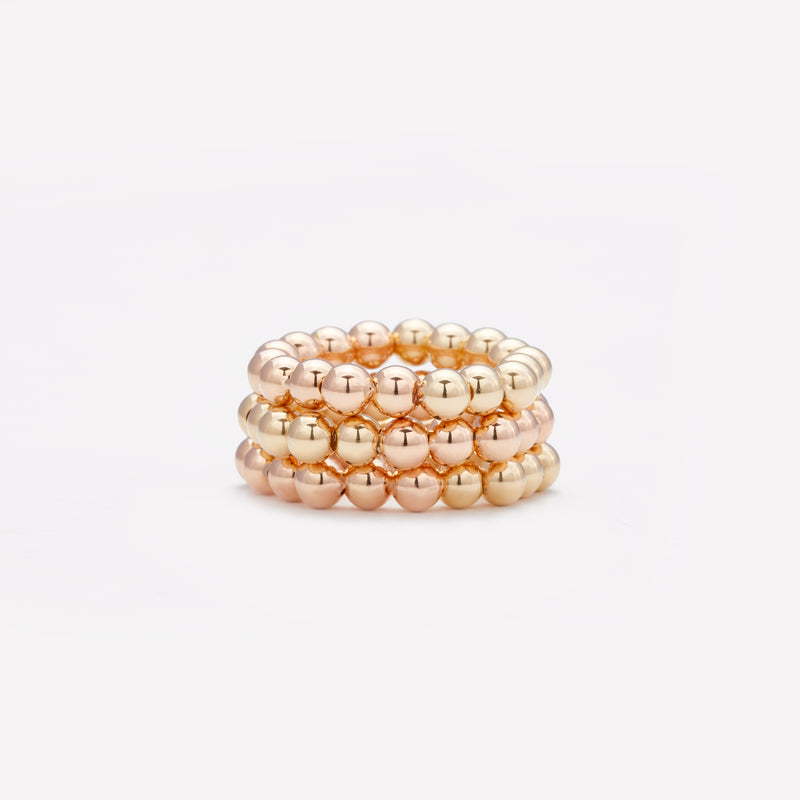 Two tone Rose gold and yellow gold ring stack for women