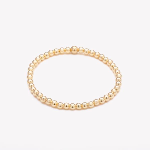 PERSONALIZED LETTER NOOR YELLOW GOLD BRACELET 4MM